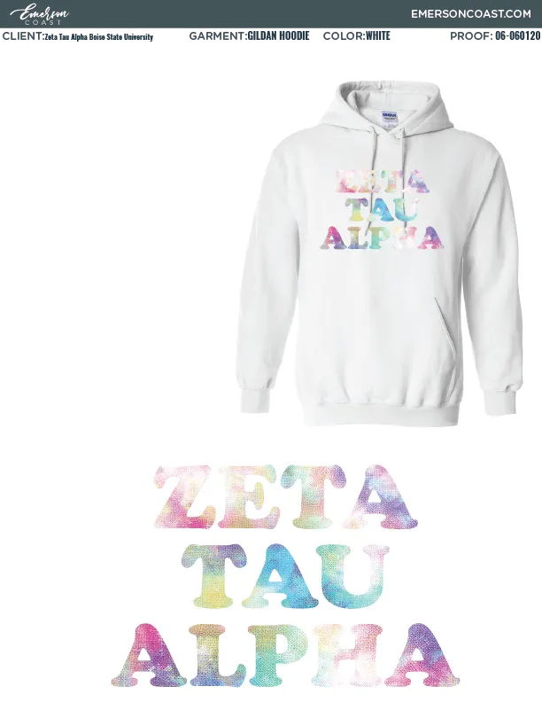 06-060120 Zeta Tau Alpha Boise State University White Hoodies 2020-01