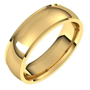 10K Yellow 6 mm Comfort Fit Edge Band Size 7