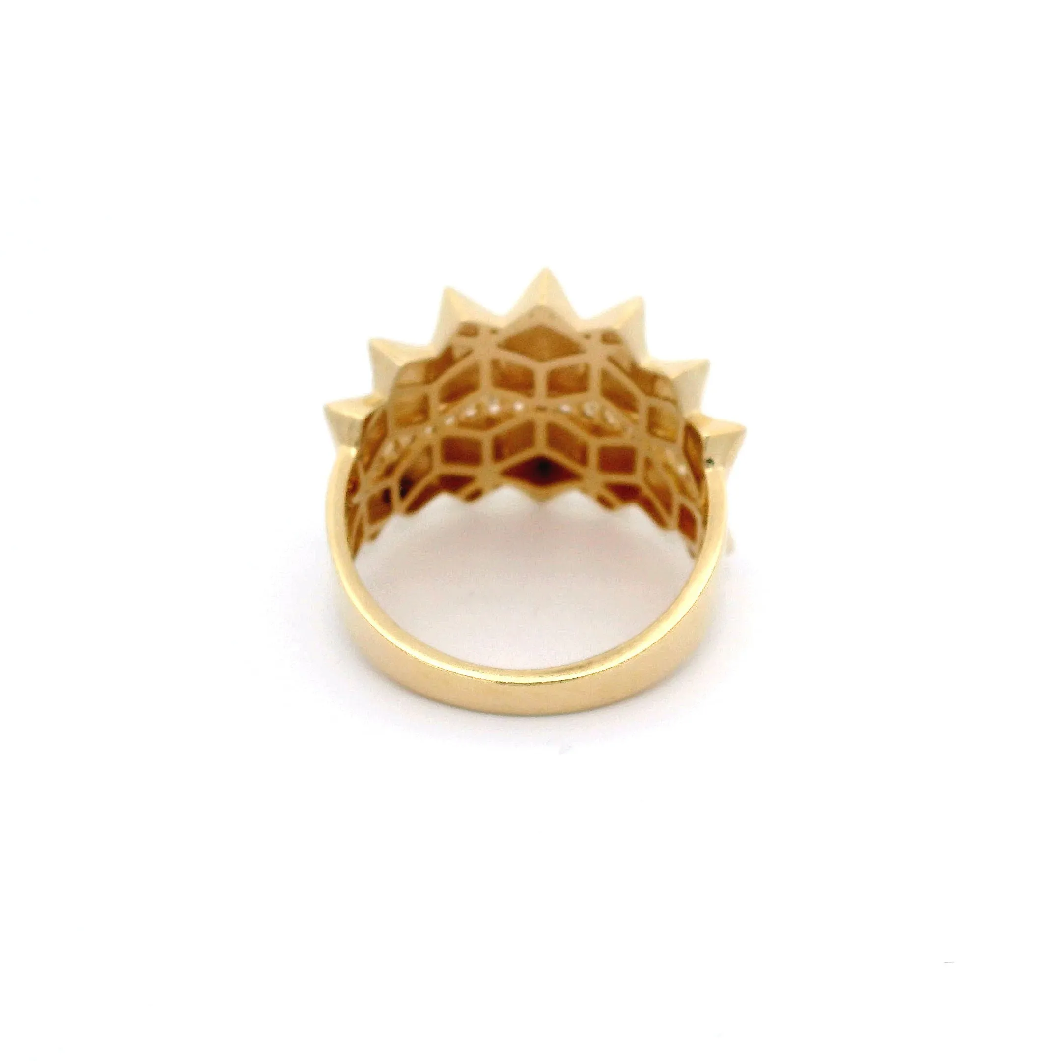 14k CZ Fancy Spike Ring