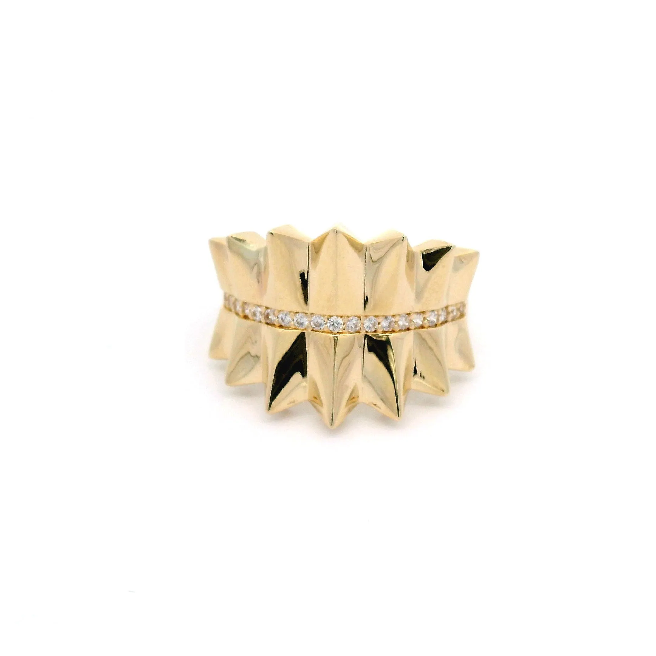 14k CZ Fancy Spike Ring