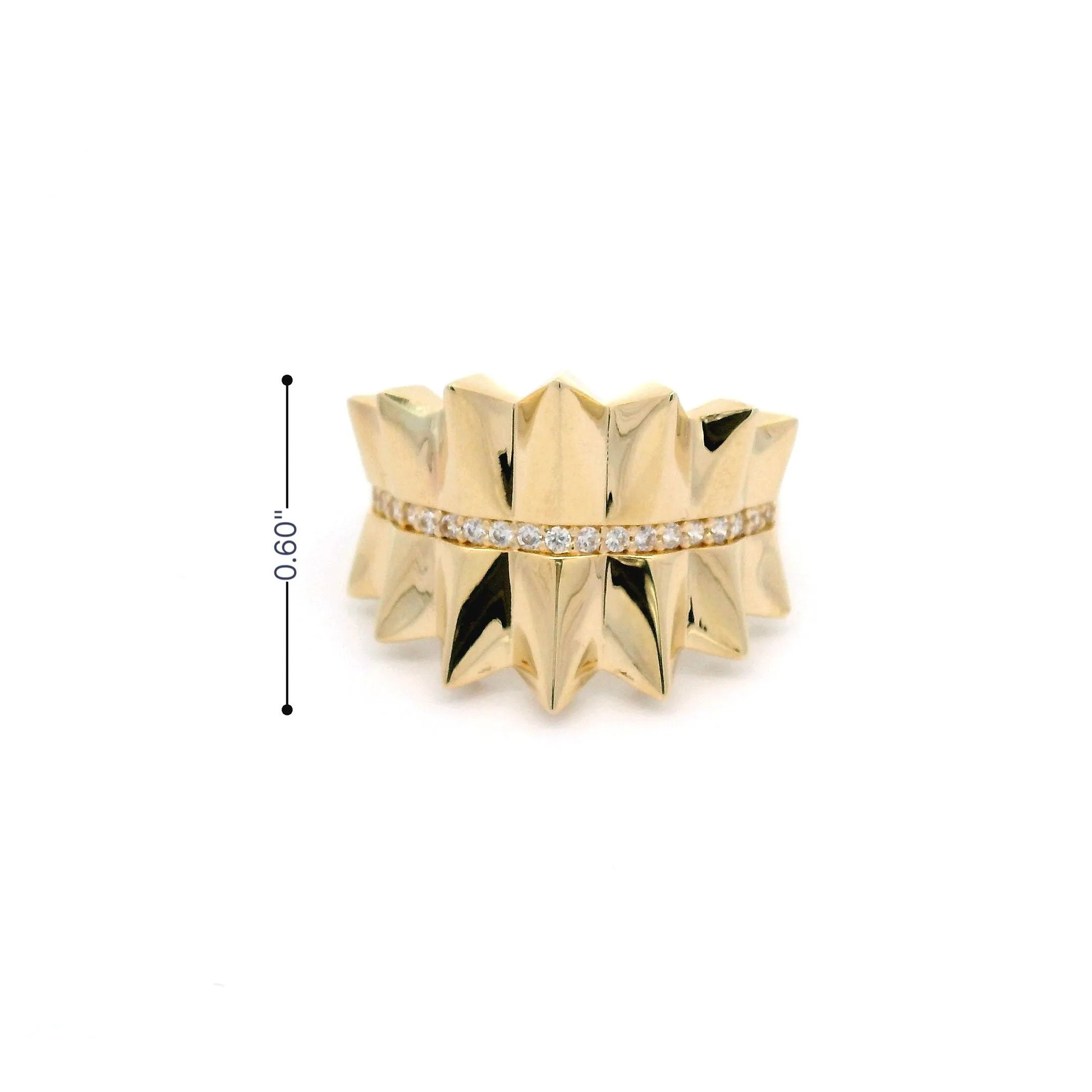 14k CZ Fancy Spike Ring