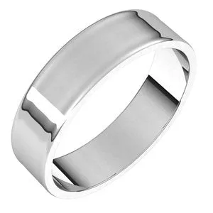 14K White 5 mm Flat Ultra Light Band Size 9.5