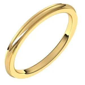 14K Yellow 2 mm Comfort Fit Edge Band Size 6