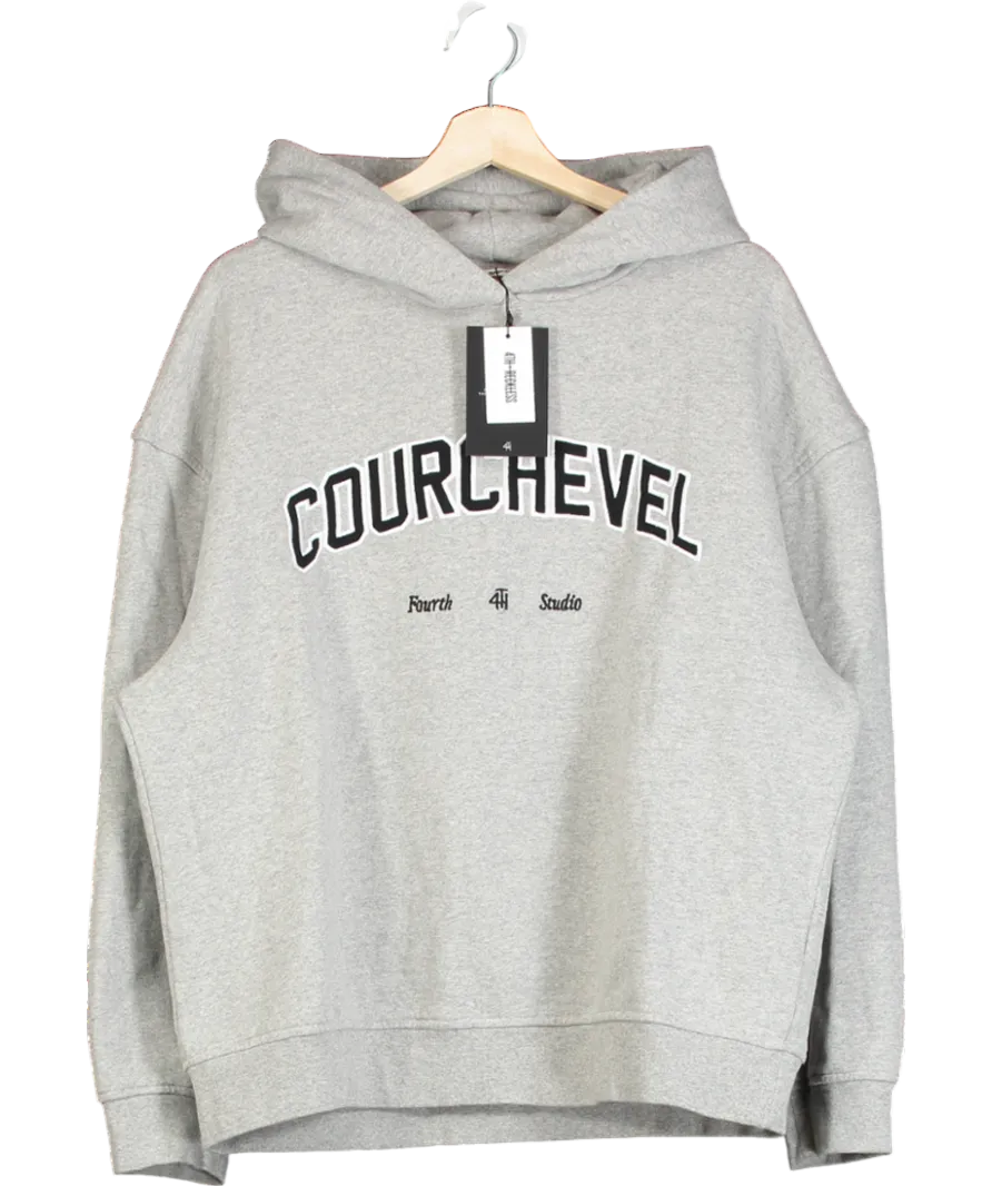 4th & Reckless Grey Courchevel Slogan Oversized Hoodie- Easton UK 10