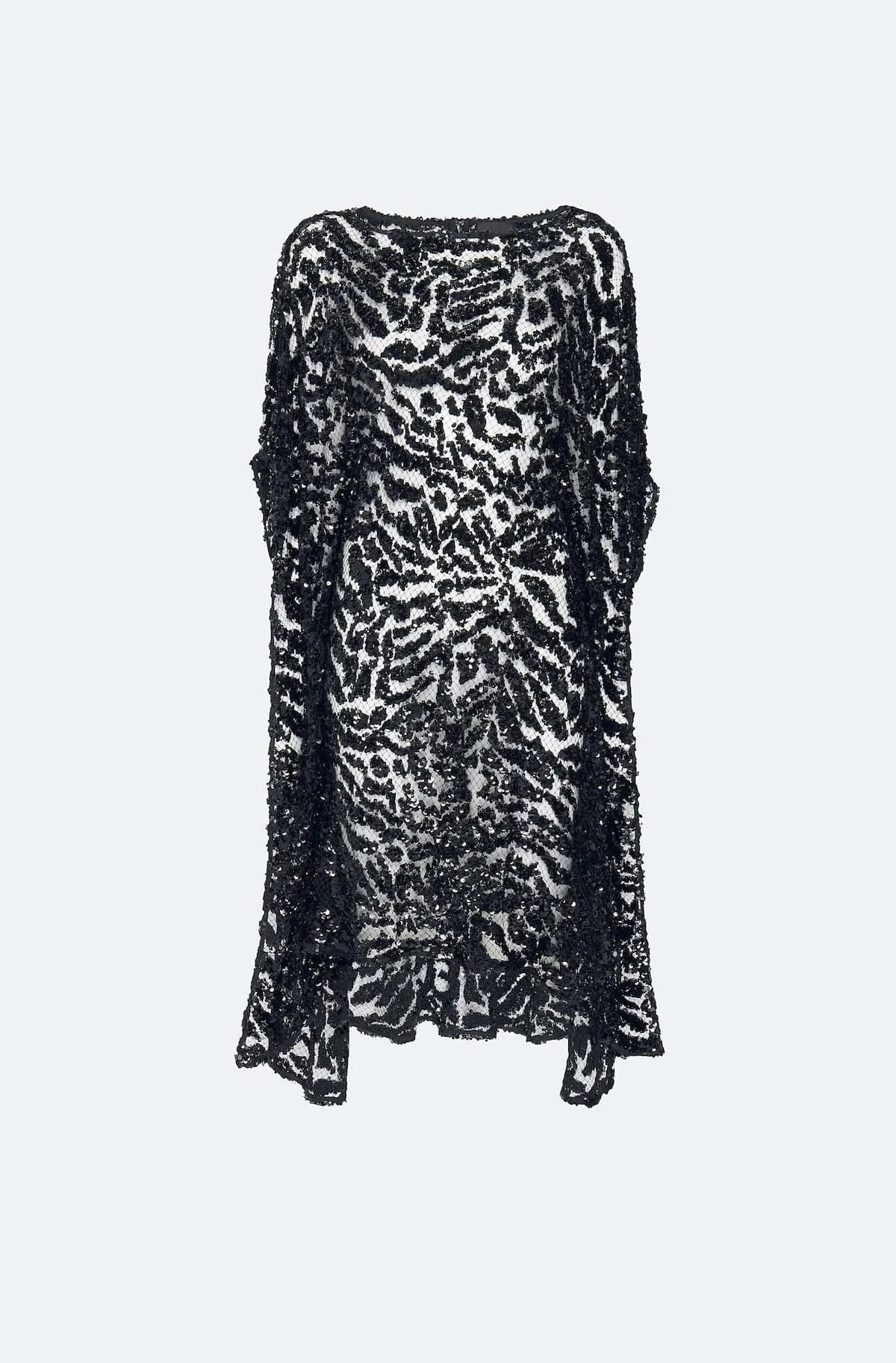 Abstract Sequin Cape Dress