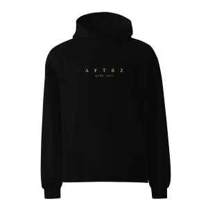 Aftrz Classics Premium Drop Shoulder Oversized Hoodie - Black with Tan Logo