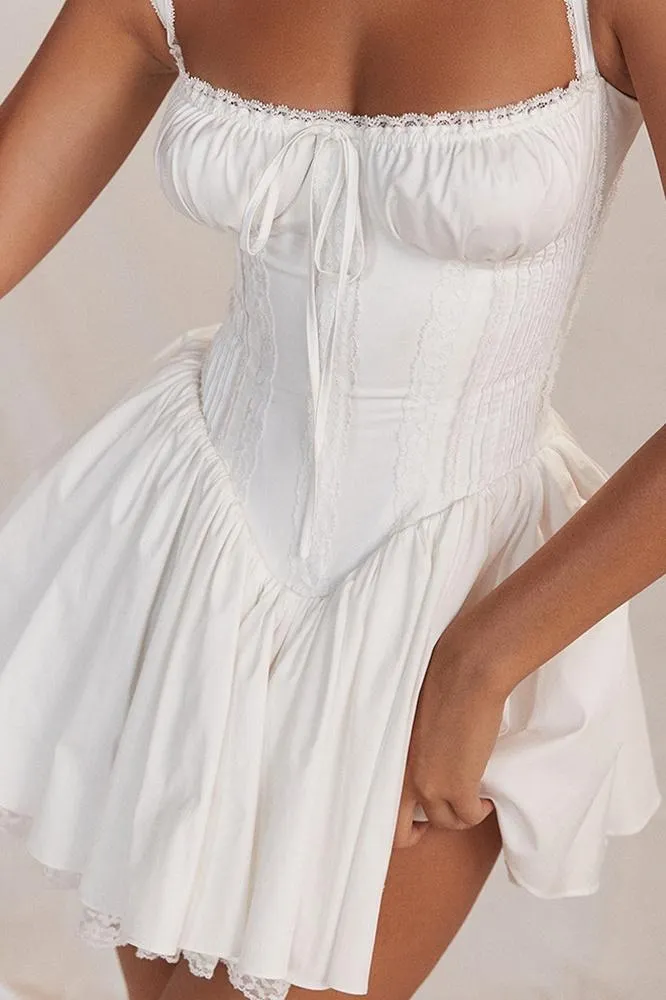 Agie Lace Corset Mini Puff Dress