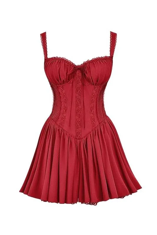 Agie Lace Corset Mini Puff Dress