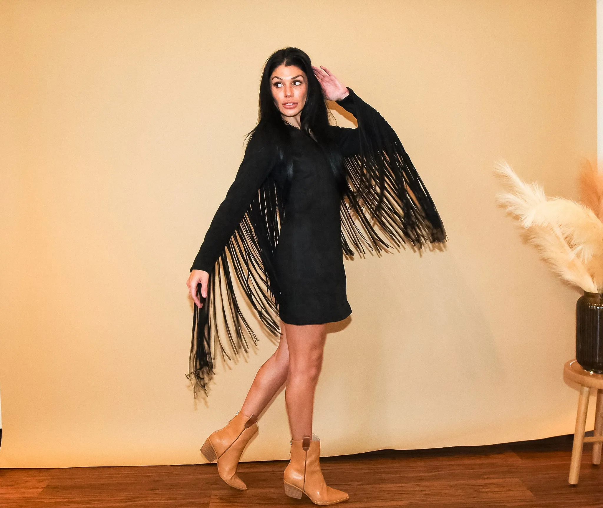 Alana Suede Fringe Dress