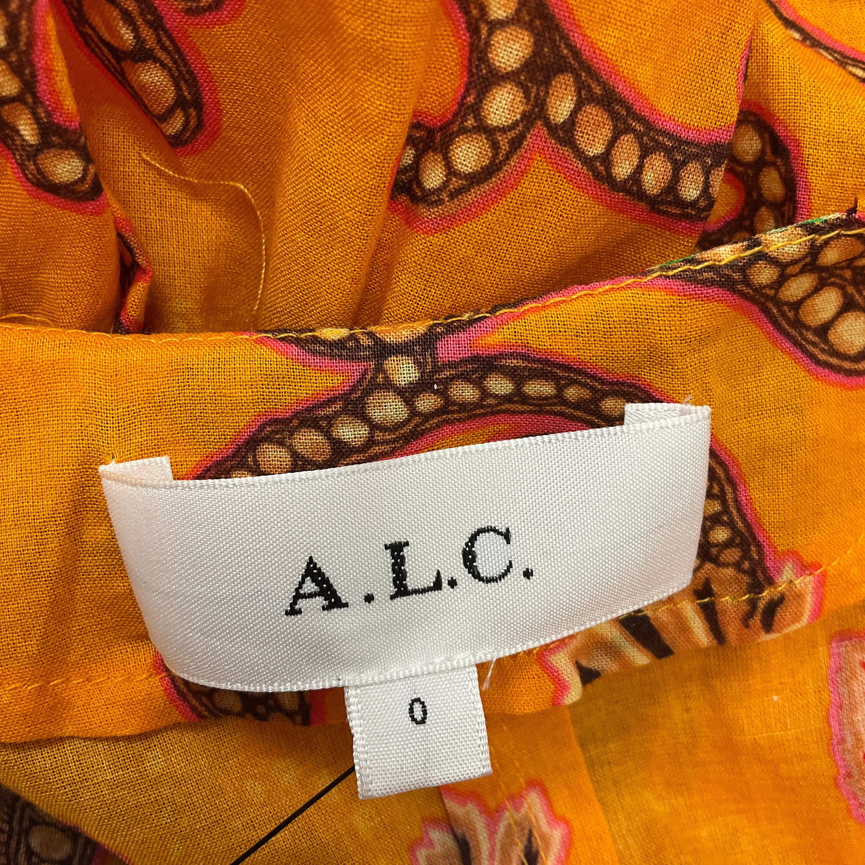 A.L.C. Yellow Sayer Cotton Midi Dress