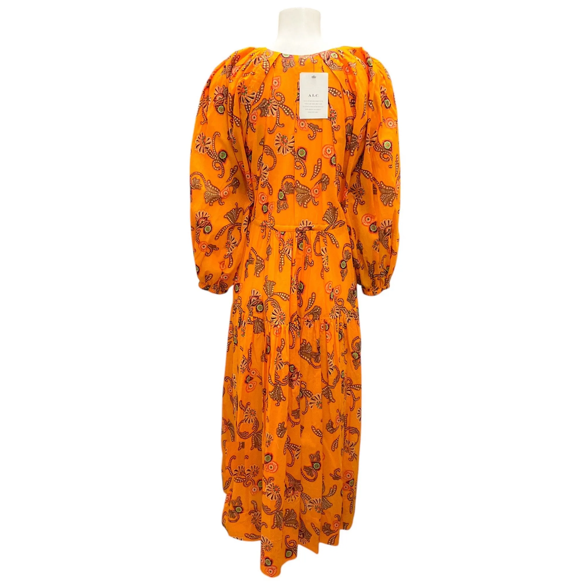 A.L.C. Yellow Sayer Cotton Midi Dress