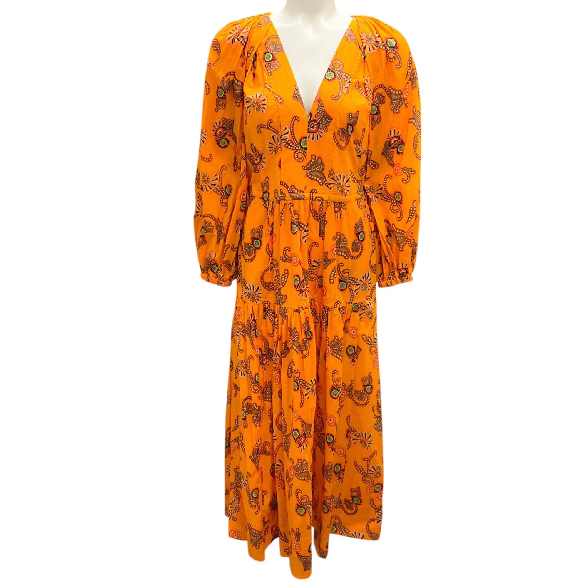 A.L.C. Yellow Sayer Cotton Midi Dress