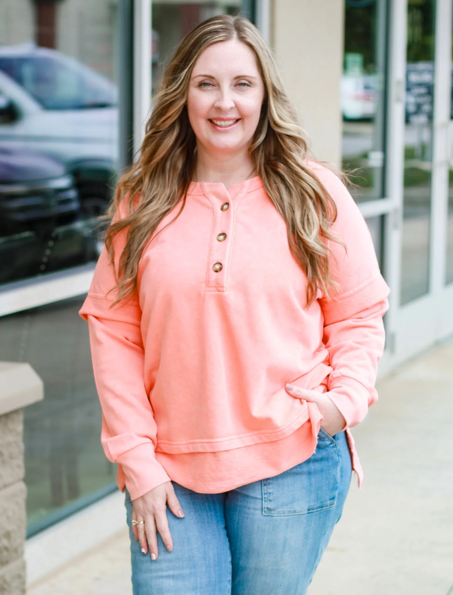 All for Autumn Apricot Pullover