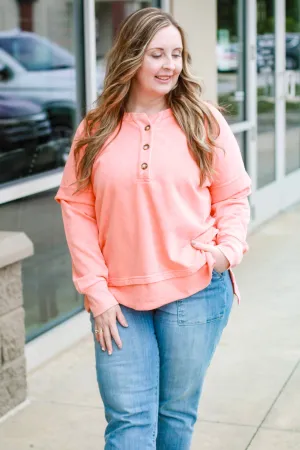 All for Autumn Apricot Pullover