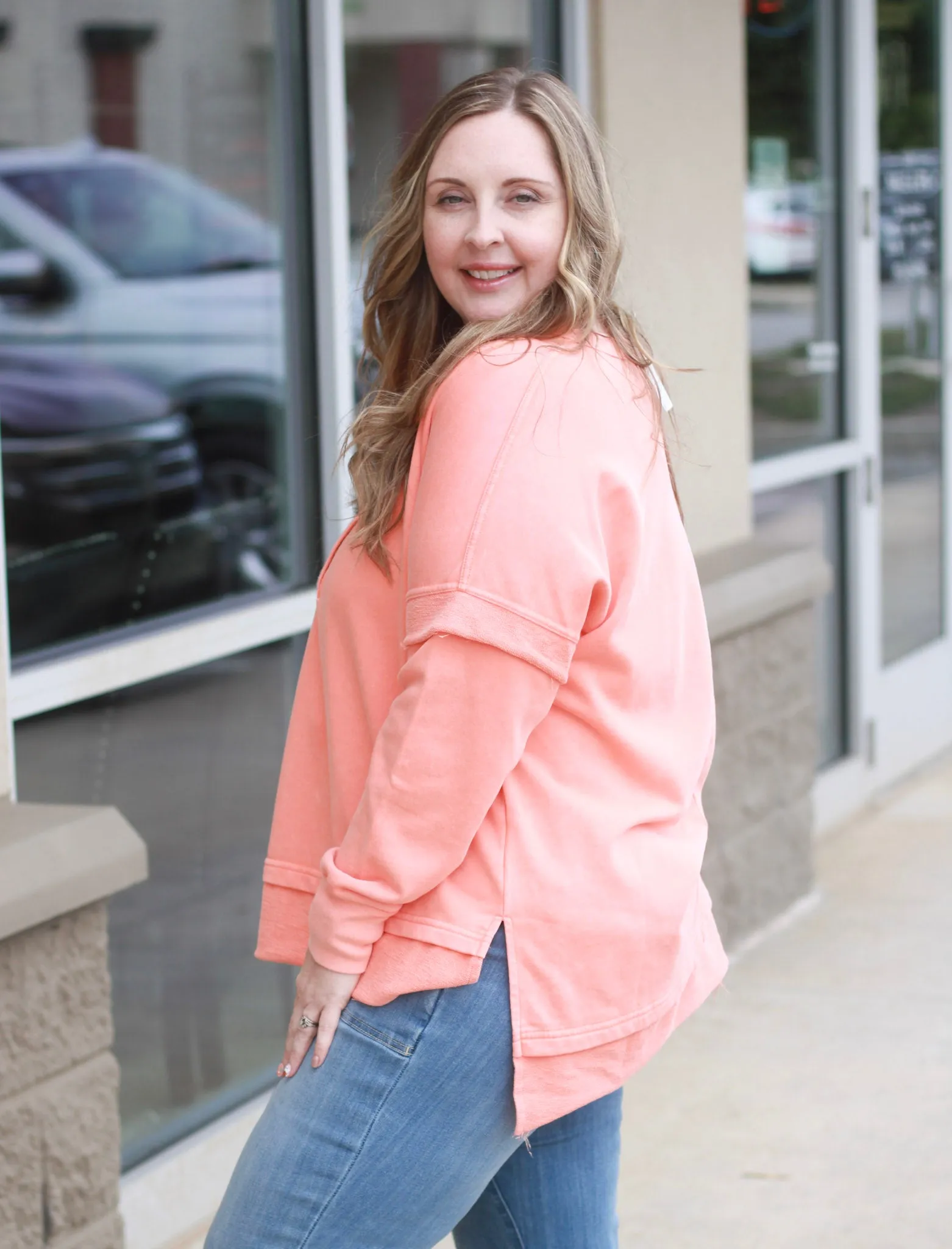 All for Autumn Apricot Pullover