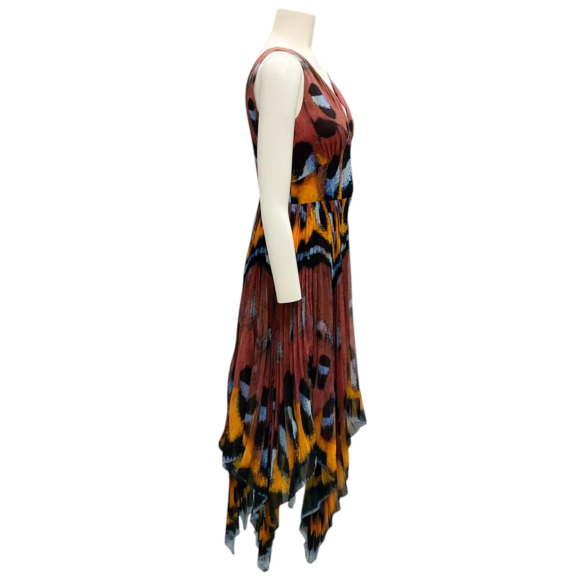 Altuzarra Brown Multi Annabella Hazelwood Print Sleeveless Midi Dress