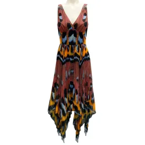 Altuzarra Brown Multi Annabella Hazelwood Print Sleeveless Midi Dress