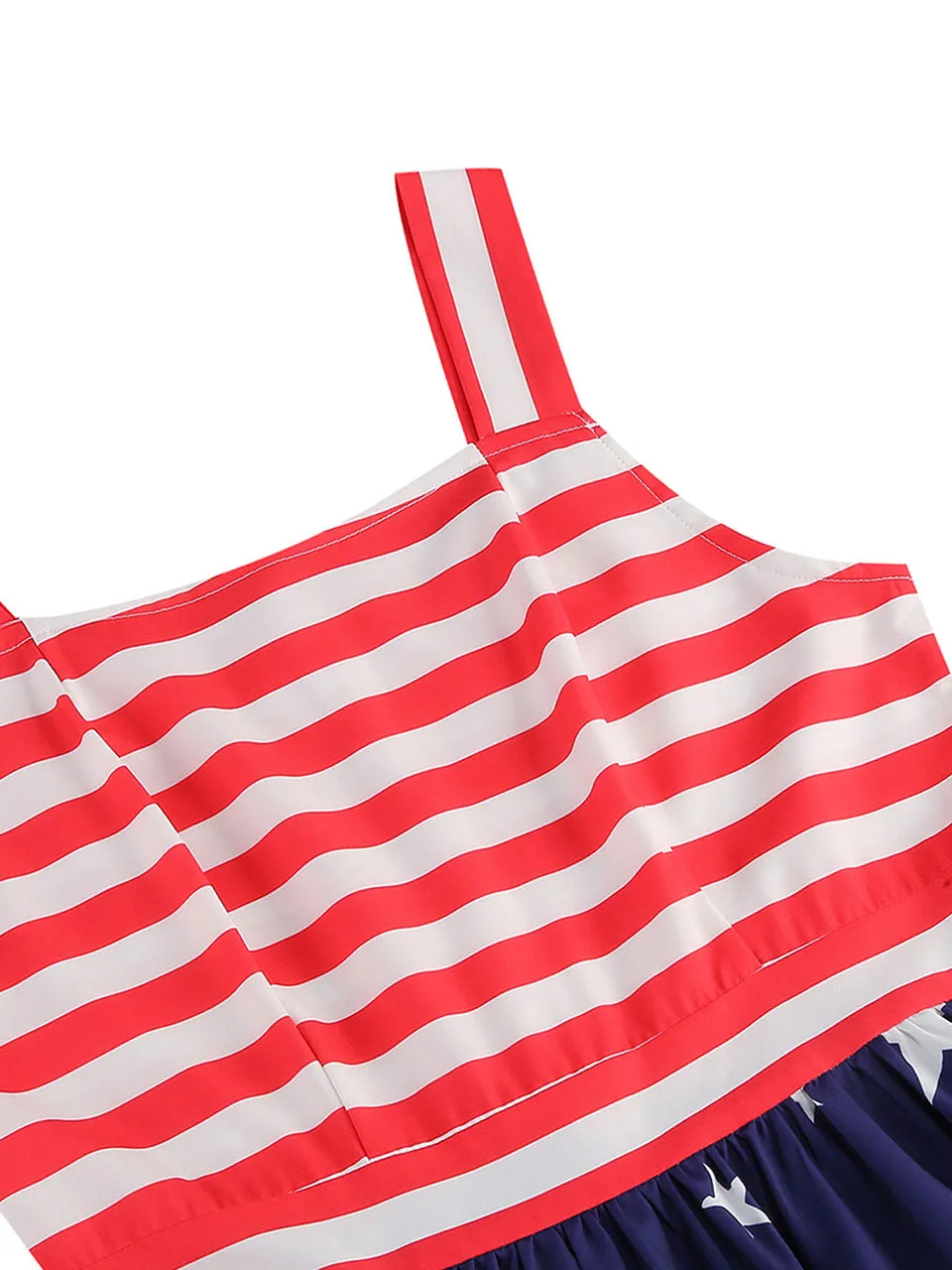 American Flag Stars Stripes Strap 1950S Vintage Dress