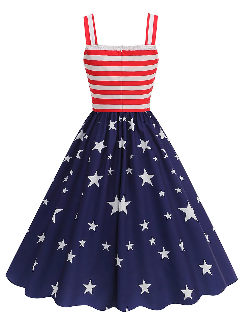 American Flag Stars Stripes Strap 1950S Vintage Dress