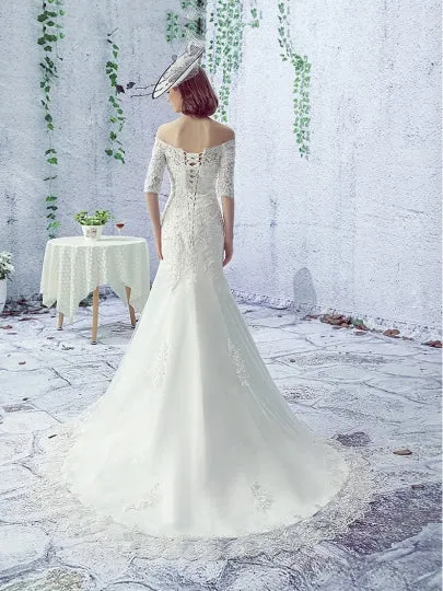Appliques Mermaid Wedding Dress