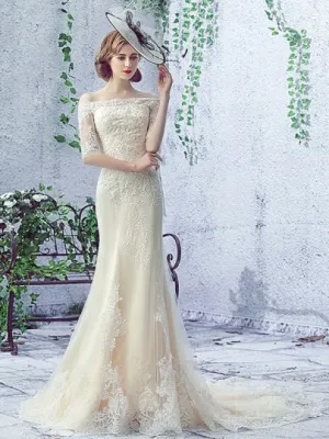 Appliques Mermaid Wedding Dress