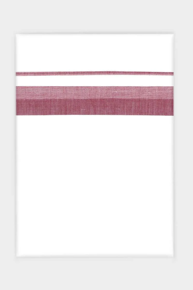 Awesome Arima - Maroon Red Smooth Cotton Double Layered Dhoti With Fancy Borders | Uathayam
