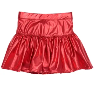 Azarhia Gathered Skort - Metallic Red