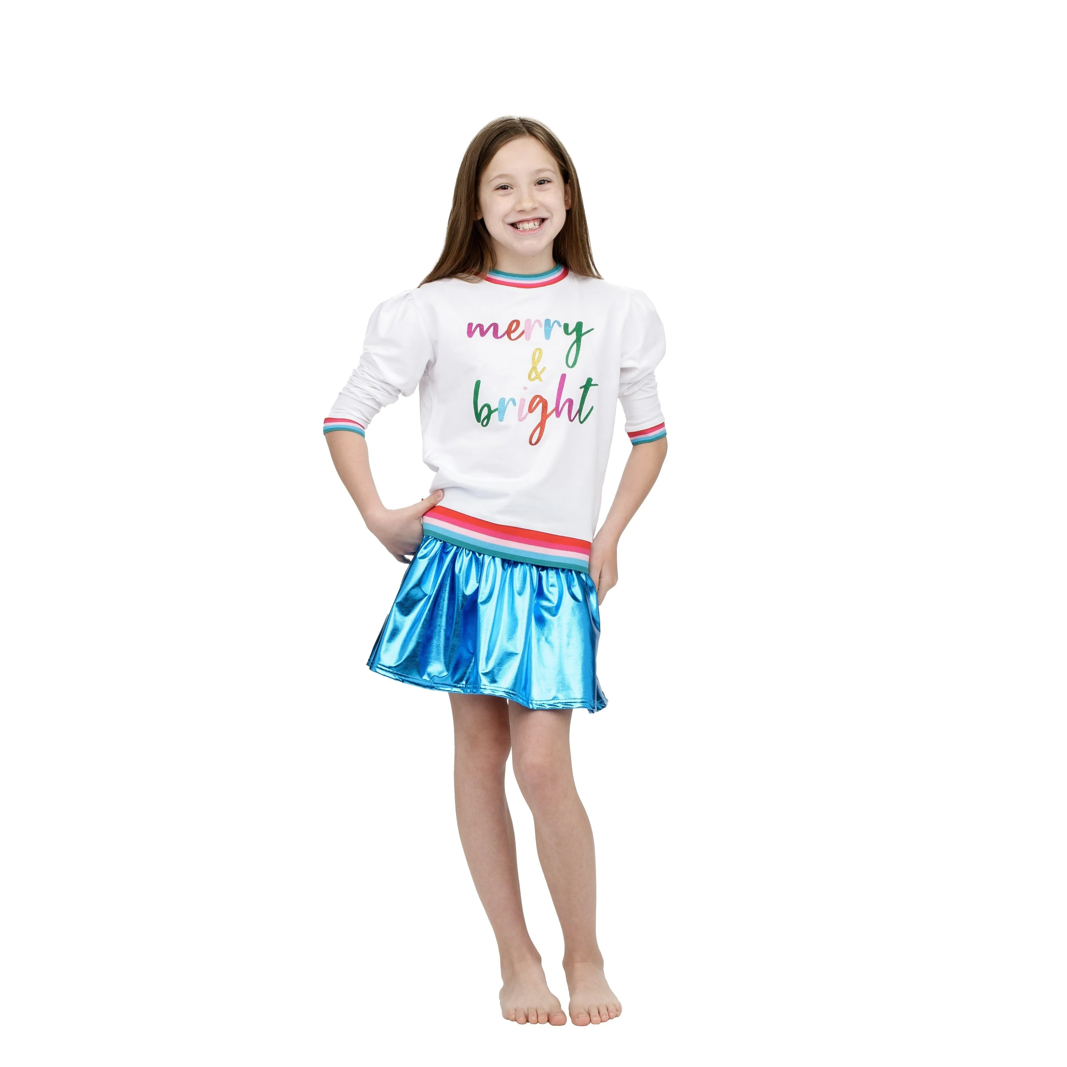 Azarhia Gathered Skort - Metallic Turquoise