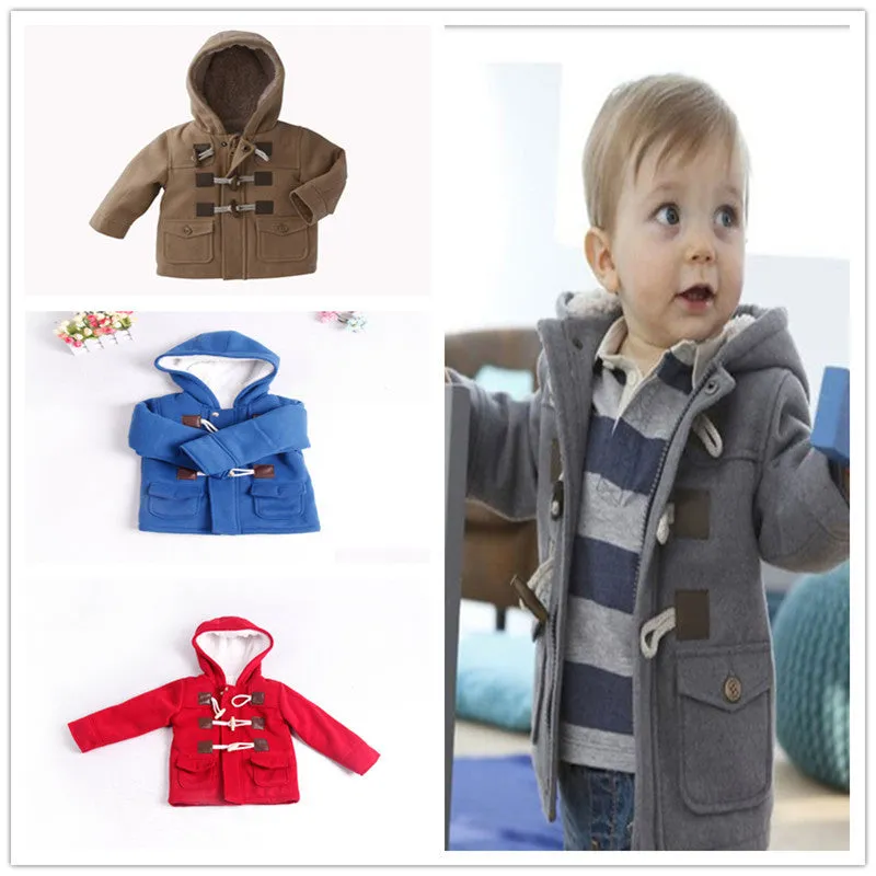 Baby Boys Jacket Clothes Winter 4 Color Outerwear Coat Thick Kids Clothes Children Clothing for 2-7yrs girls boys clothing