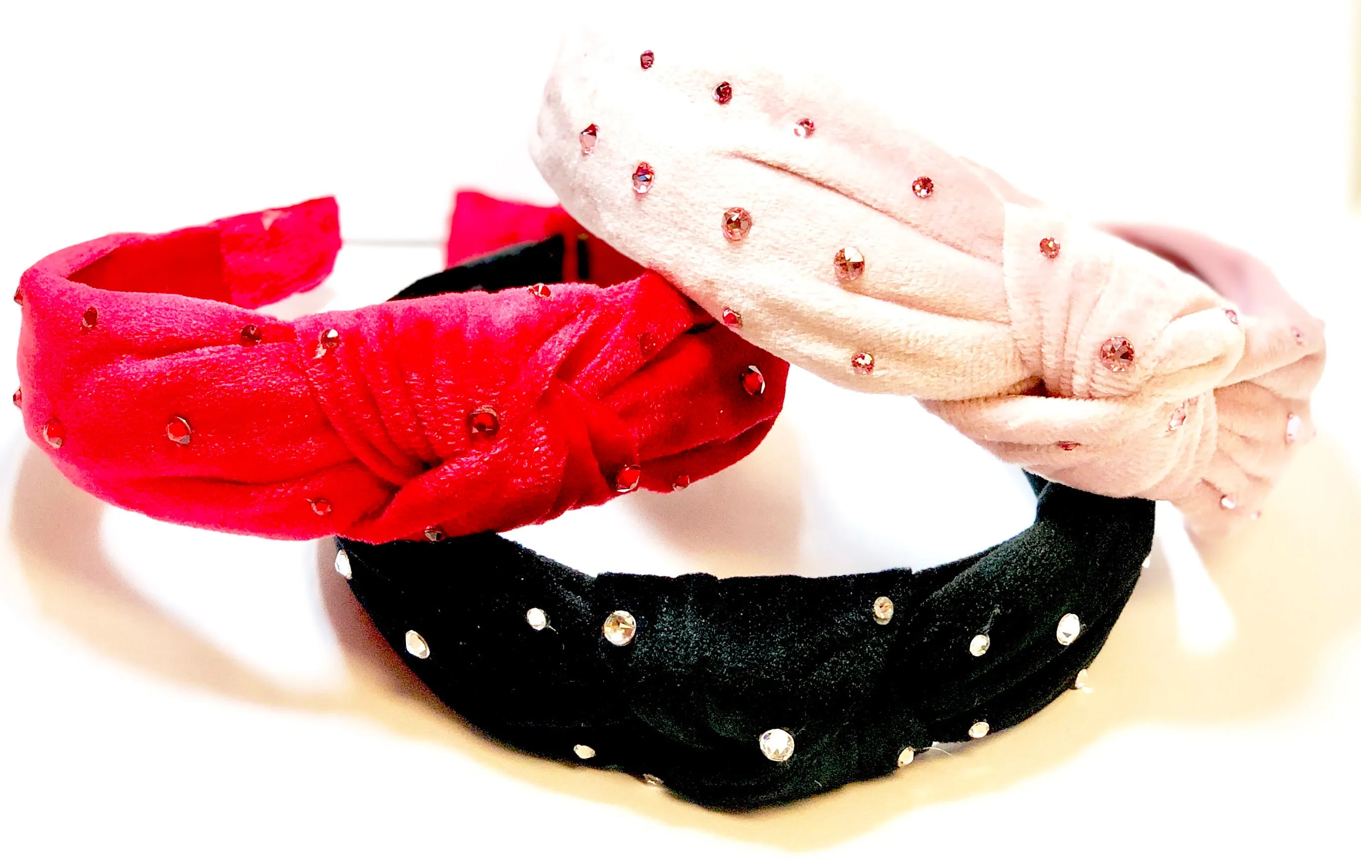 Bari Lynn Velour Twist Knot Headband with Crystals