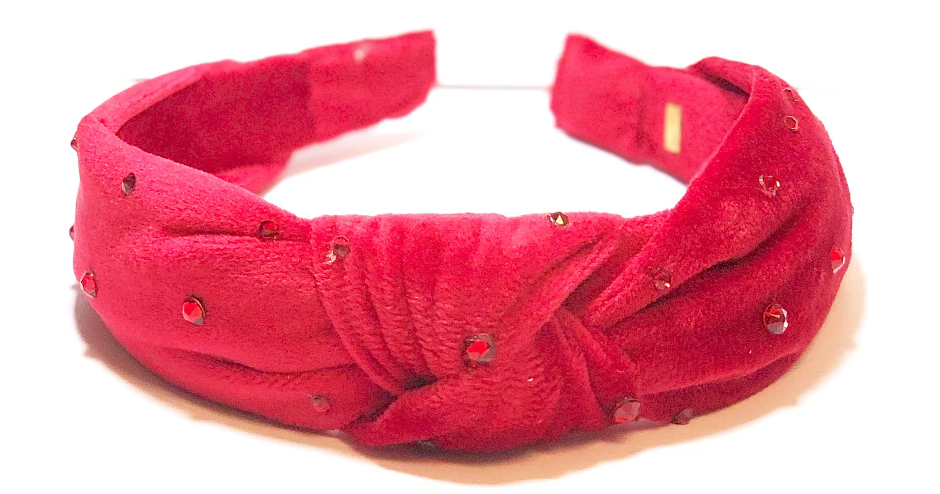 Bari Lynn Velour Twist Knot Headband with Crystals