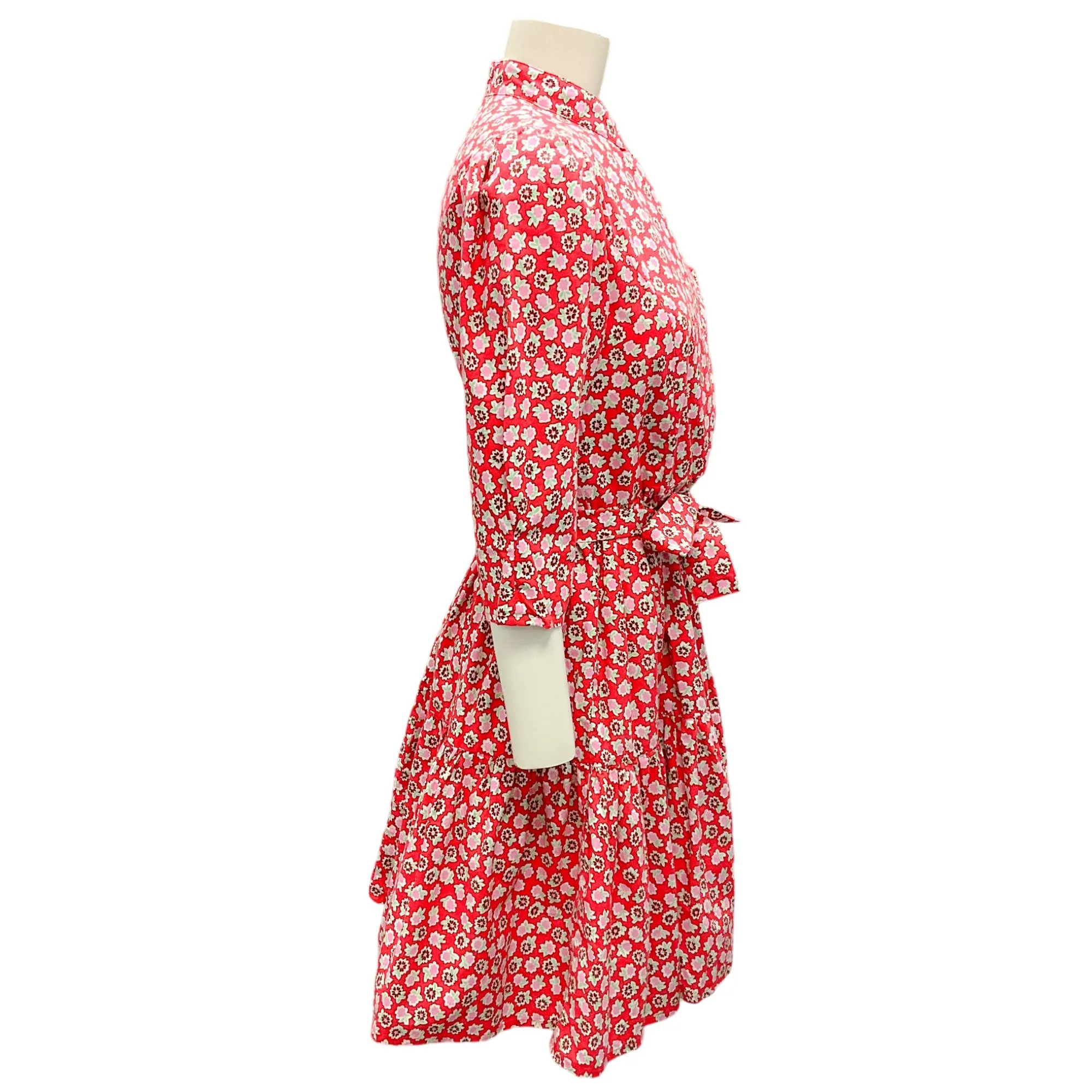 Batsheva Red Ditsy Floral Sadie Dress