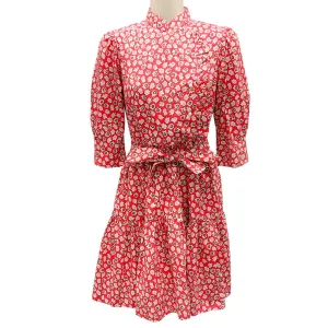 Batsheva Red Ditsy Floral Sadie Dress