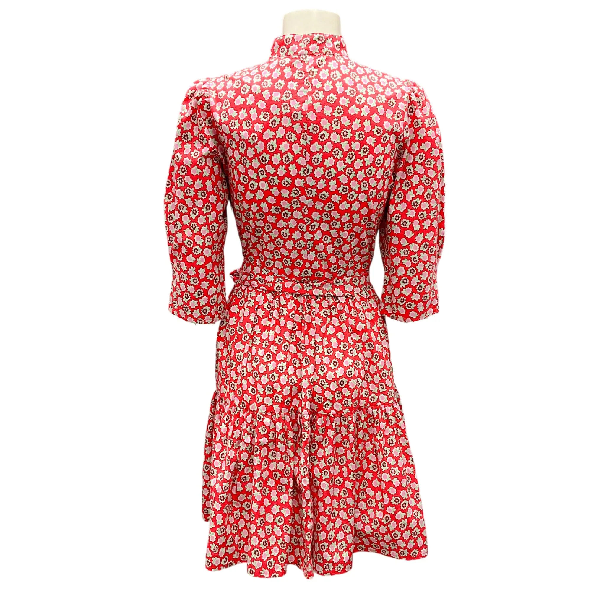 Batsheva Red Ditsy Floral Sadie Dress