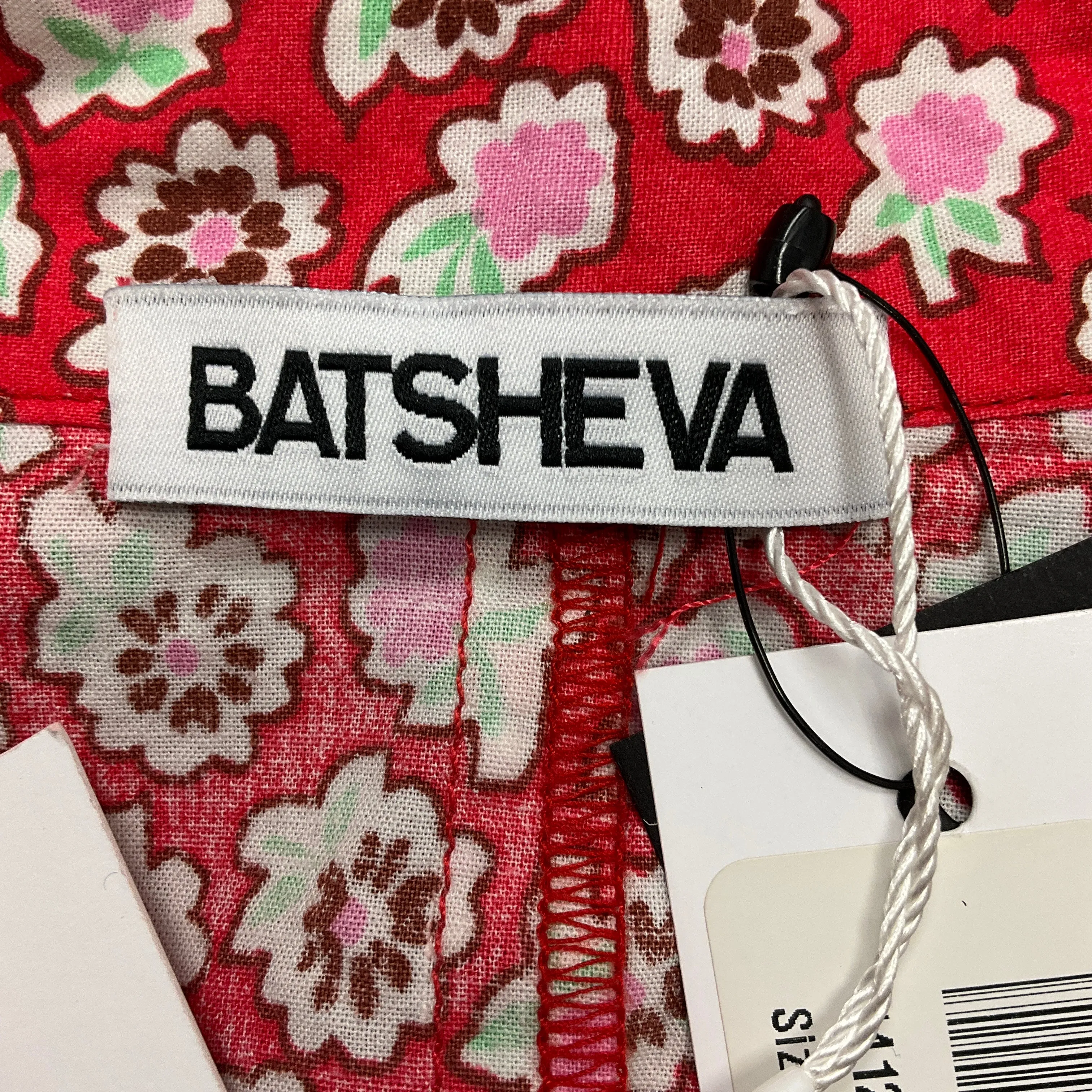 Batsheva Red Ditsy Floral Sadie Dress