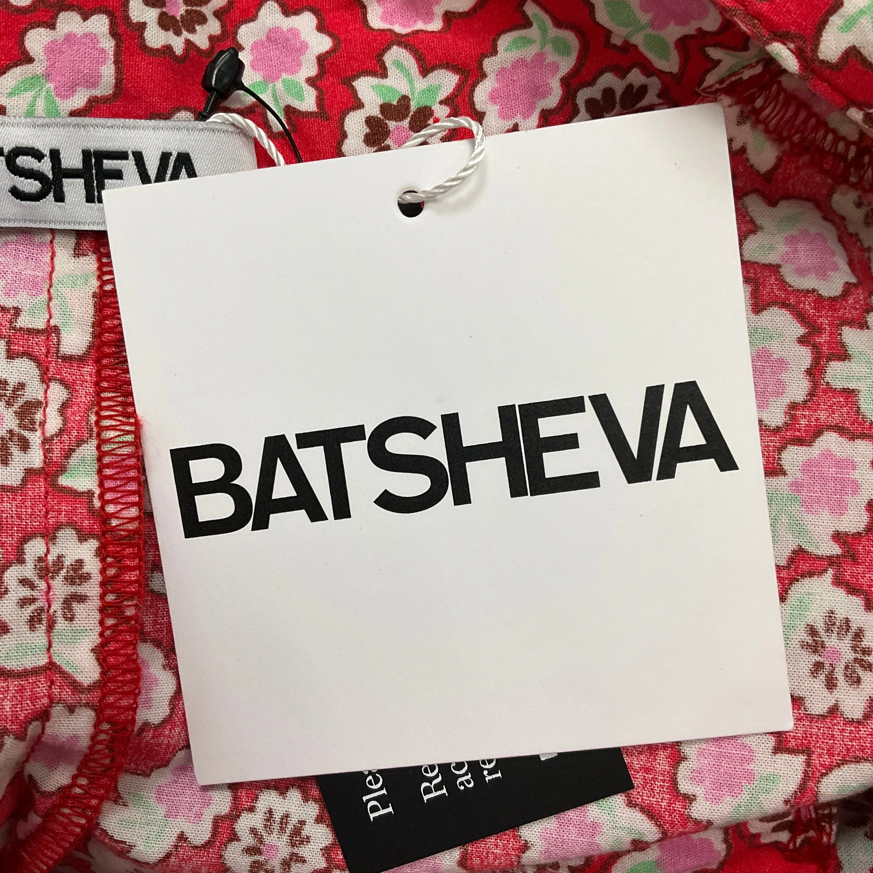 Batsheva Red Ditsy Floral Sadie Dress