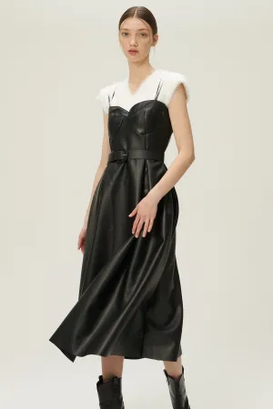 Belle Pleather Full Dress w/Belt