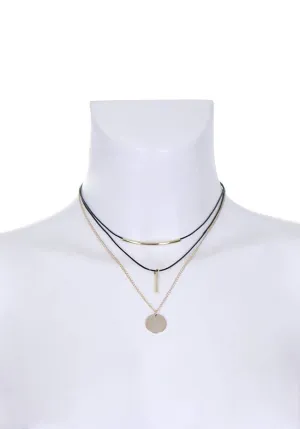 Black and Gold Layered Necklace