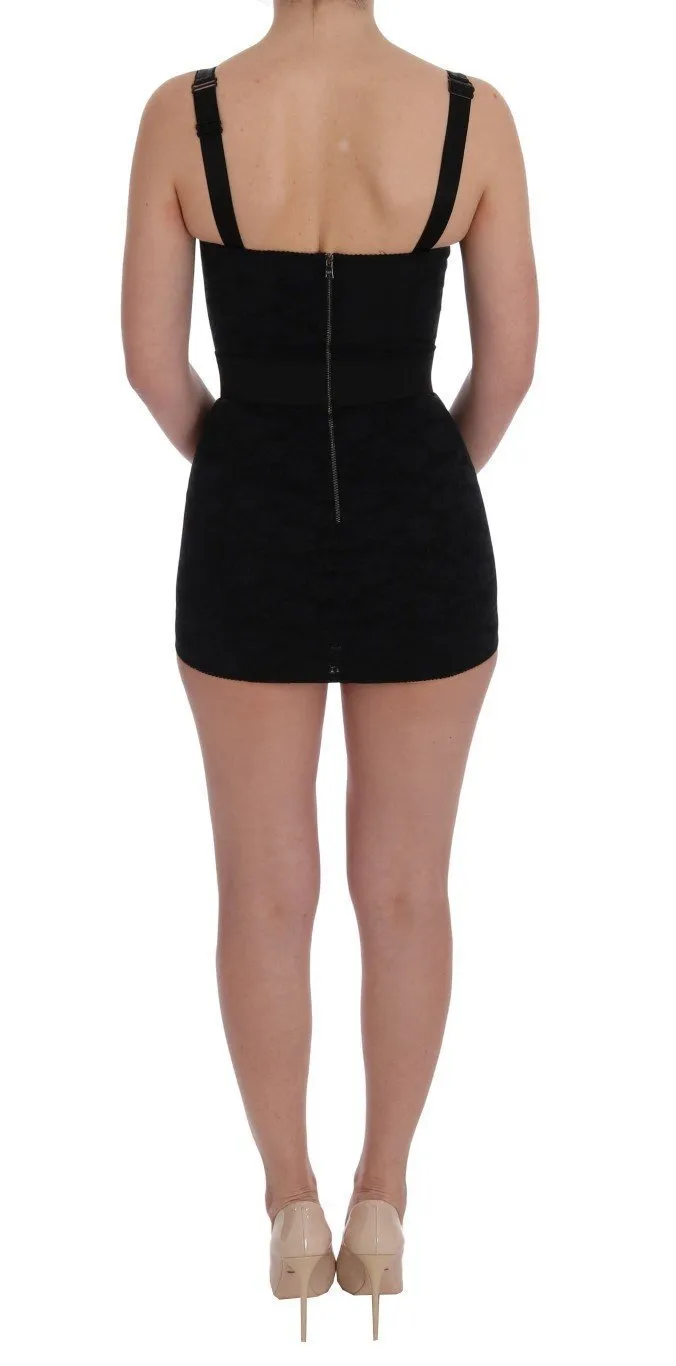 Black Floral Stretch Romper Bodysuit