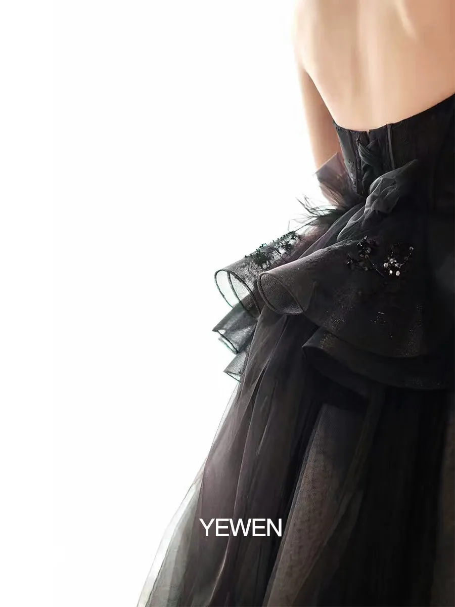 Black Strapless Colored wedding dresses Ball Gown Custom Colors YW230331