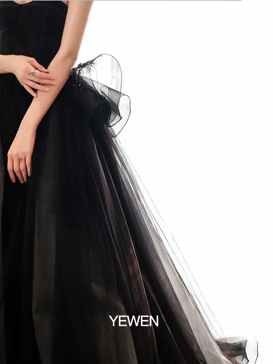 Black Strapless Colored wedding dresses Ball Gown Custom Colors YW230331