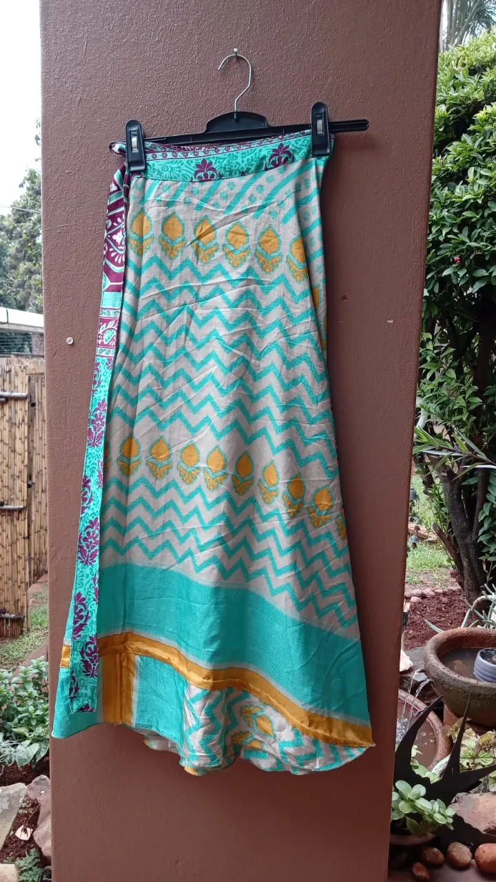 Blue Baiana Wrap Skirt