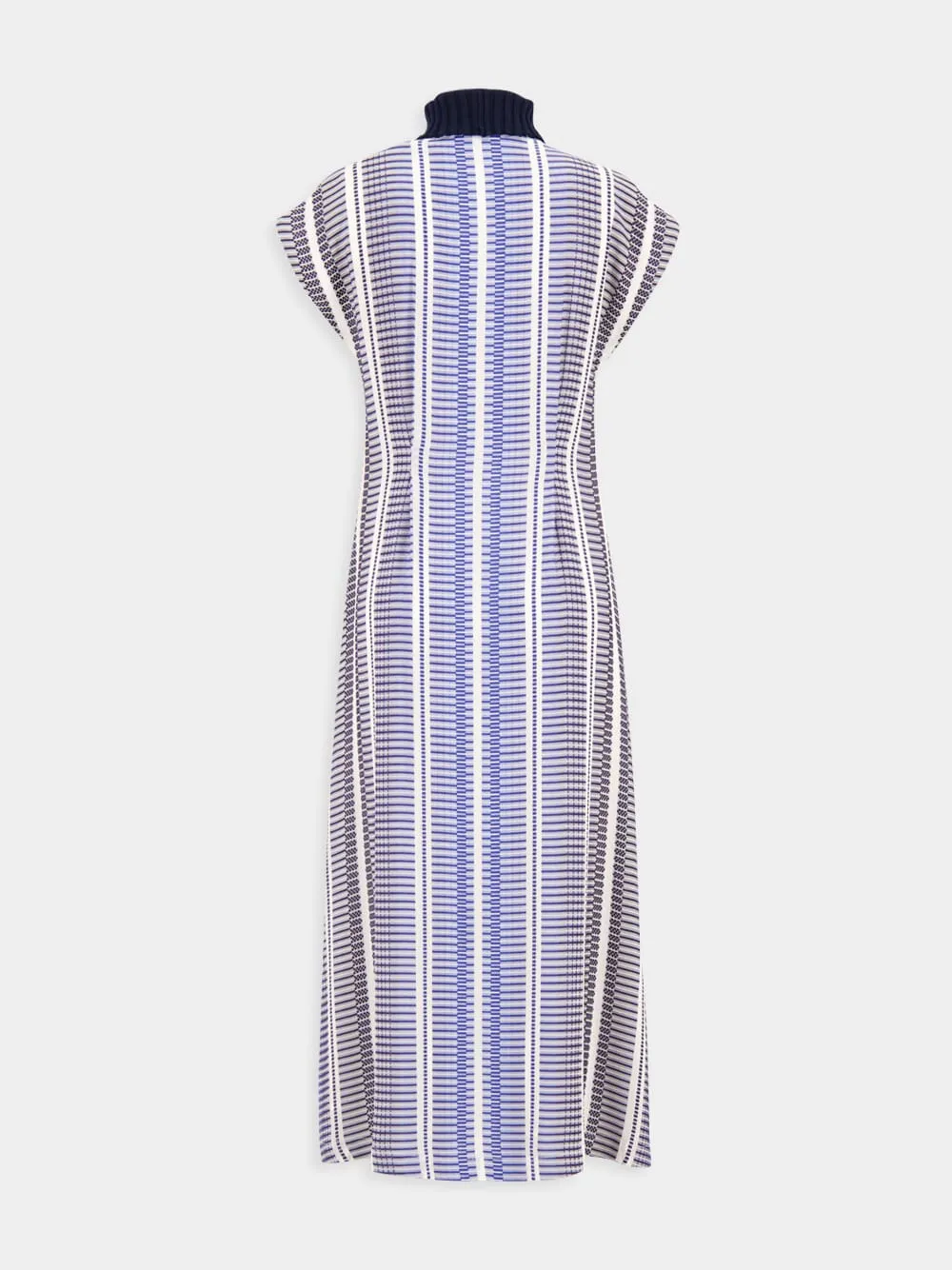 Blue Ziria Maxi Dress with Knitted Turtleneck