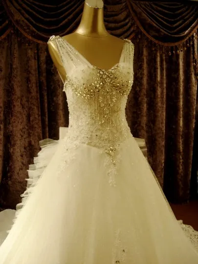 Bowknot Cathedral Train Wedding Dress