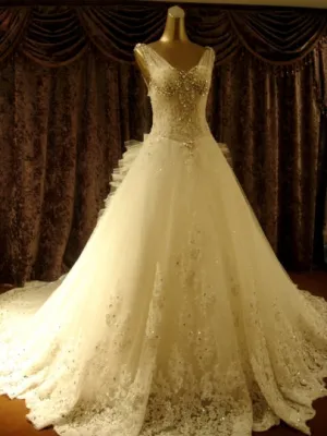 Bowknot Cathedral Train Wedding Dress