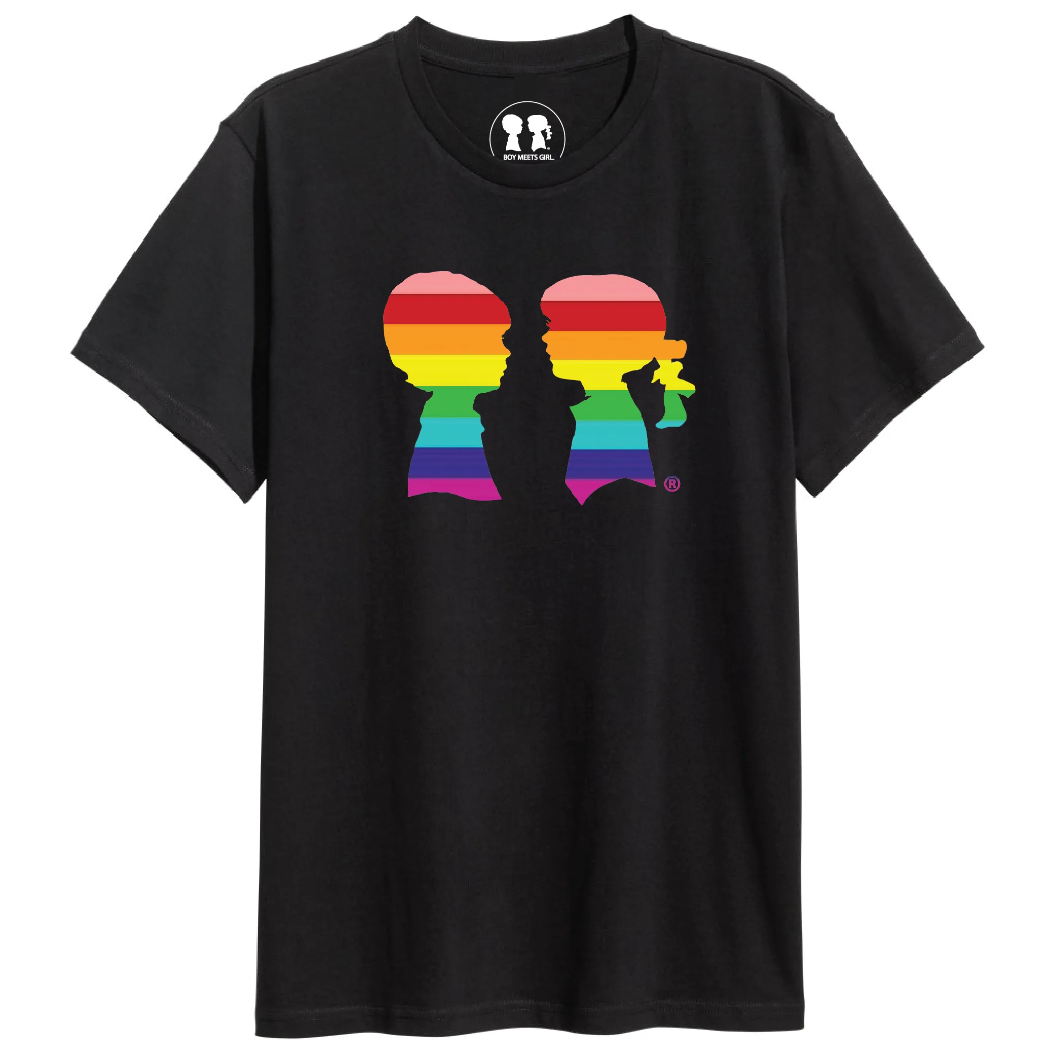 BOY MEETS GIRL® Black Unisex Pride Tee