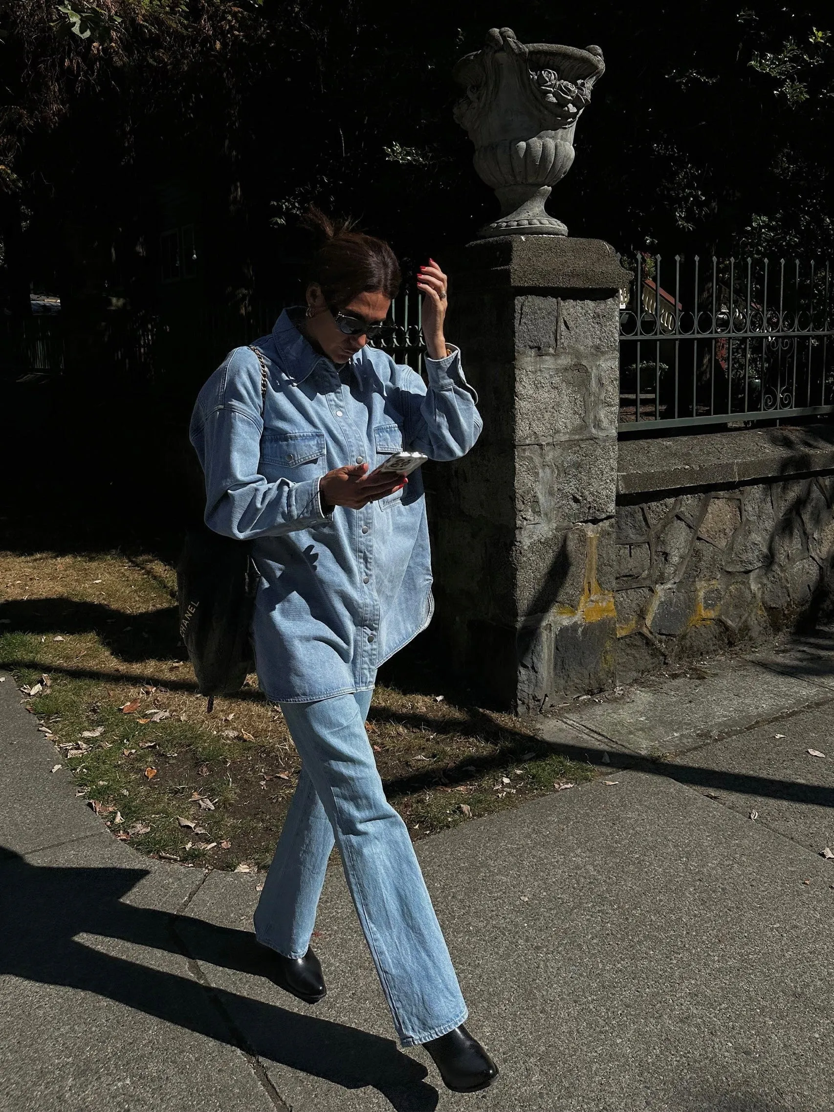 BRUNETTE THE LABEL Oversized Denim Jacket / Shirt Dress