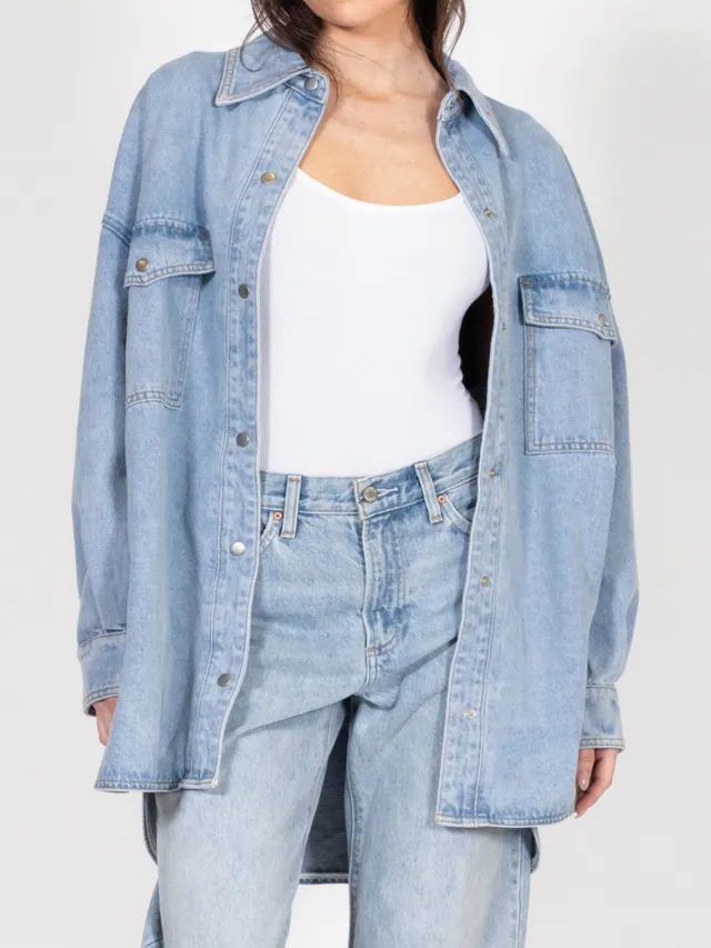 BRUNETTE THE LABEL Oversized Denim Jacket / Shirt Dress