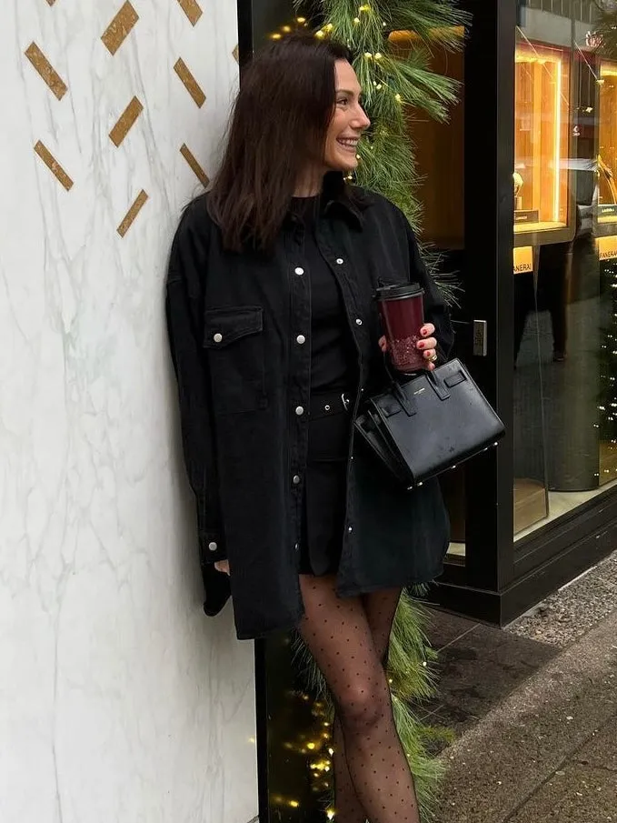 BRUNETTE THE LABEL Oversized Denim Jacket / Shirt Dress