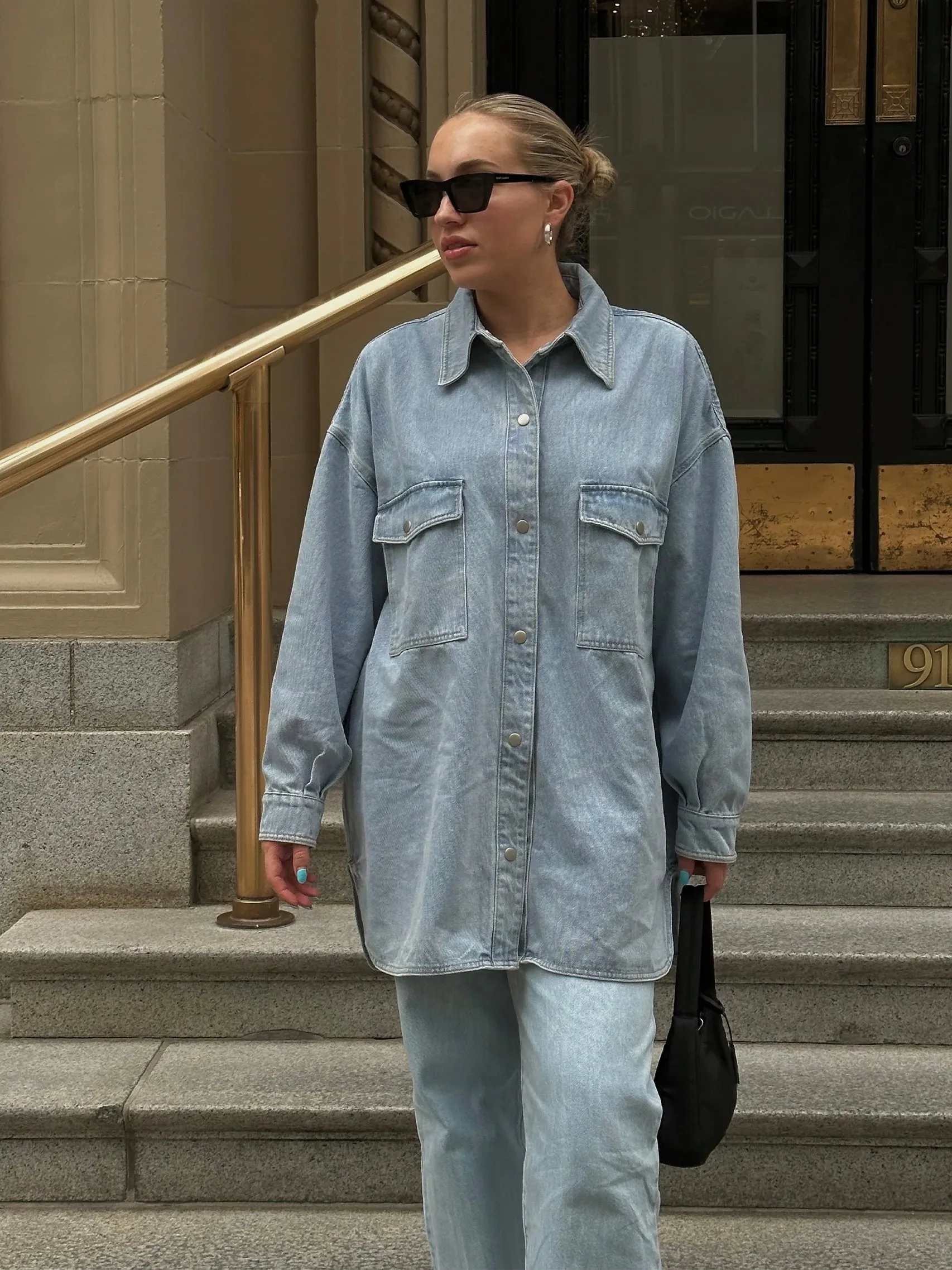 BRUNETTE THE LABEL Oversized Denim Jacket / Shirt Dress